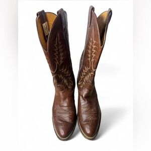 Nocona Brown Western Boots with Intricate Stitching